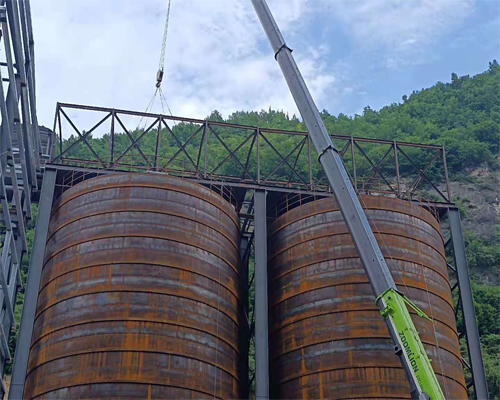 張家口骨料鋼板倉項目工地